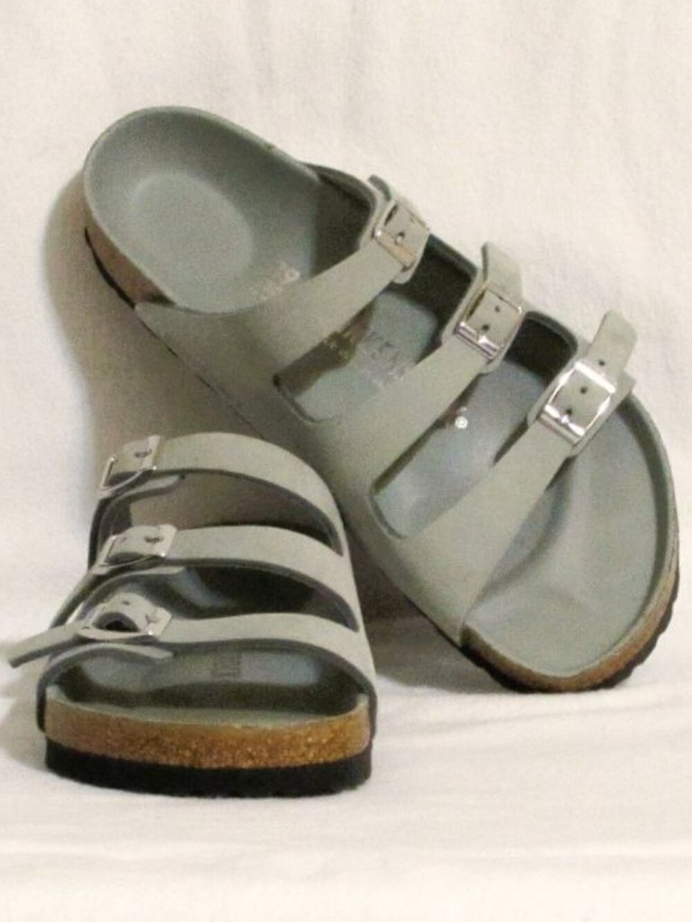 NEW Womens Ladies BIRKENSTOCK Seafoam Green Leather Sandal Shoes 8 M Orig $164